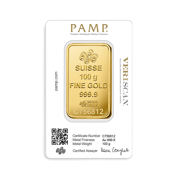 100 grams Lady Fortuna Gold Bar