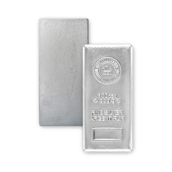 100 ounces cast Silver Bar